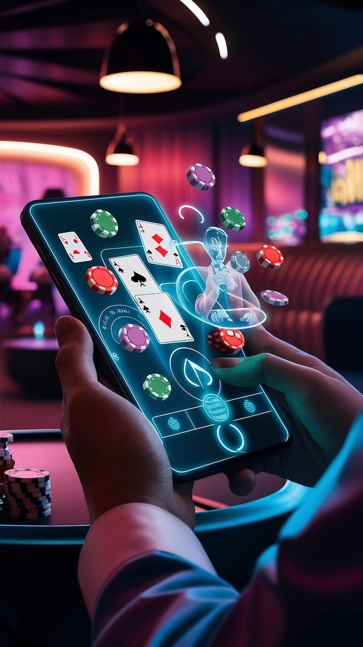 Visualisasi permainan virtual basket modern dengan efek menarik